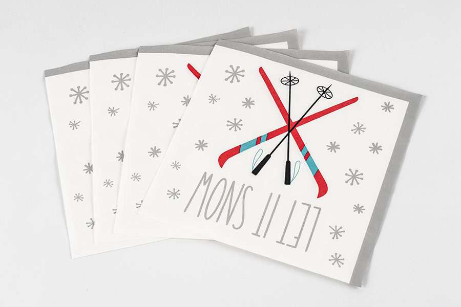 Winter SKI Theme Paper Napkin
